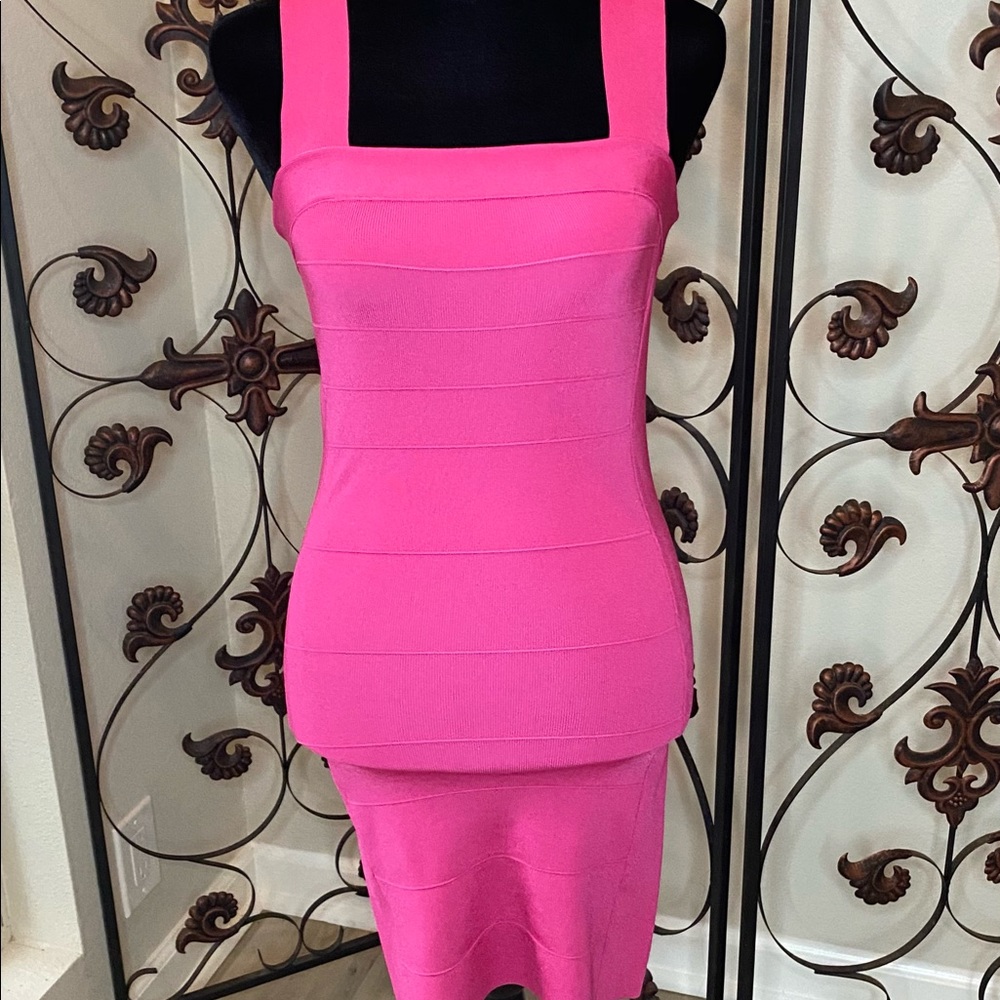 Hot pink express bandage dress Xs